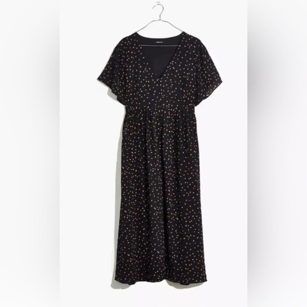 Madewell Flutter-Sleeve Button-Front Midi Dress in Confetti Toss 12